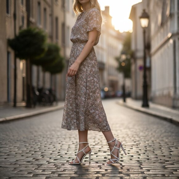 Designer Kate Spade N Y White Leather Ankle Strap Crystal High Heel Sandal's 8.5 - Picture 1 of 16